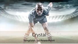  Presentation with british rugby - PPT layouts enhanced with portrait of sportsman playing rugby background and a lemonade colored foreground