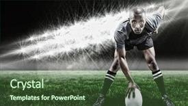  Presentation with rugby - Theme with portrait of sportsman playing rugby background and a tawny brown colored foreground