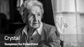  Presentation with black women advocate - Audience pleasing slide deck consisting of portrait of stern old women backdrop and a dark gray colored foreground