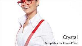  Presentation with trader - Cool new presentation theme with portrait of stock trader backdrop and a white colored foreground