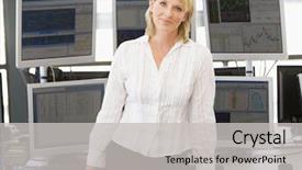  Presentation with stock broker - Amazing presentation theme having portrait of stock trader backdrop and a light gray colored foreground