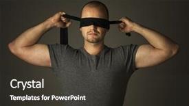  Presentation with strong - Presentation theme enhanced with portrait of strong confident man background and a dark gray colored foreground