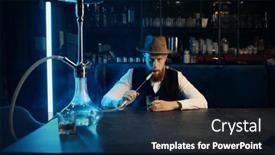  Presentation with hookah - PPT theme with portrait-of-stylish-bearded-man background and a navy blue colored foreground