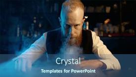  Presentation with hookah - Theme featuring portrait-of-stylish-bearded-man background and a ocean colored foreground