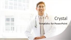  Presentation with asian doctor - Amazing presentation having portrait of successful asian indian backdrop and a cream colored foreground