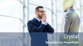  Presentation with african american in business - Slide set featuring portrait of successful businesman smiling background and a  colored foreground