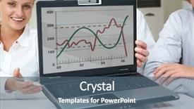  Presentation with human resource - Presentation design having portrait of successful business partners background and a ocean colored foreground