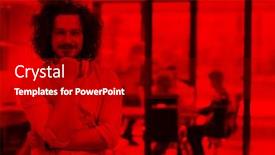  Presentation with entrepreneur - Audience pleasing PPT theme consisting of portrait of successful businessman entrepreneur at busy startup office backdrop and a black colored foreground