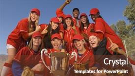  Presentation with softball - Amazing PPT theme having sky with clouds paris france backdrop and a teal colored foreground.