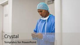  Presentation with cell transport - Amazing slide deck having portrait of surgeon reading message backdrop and a light gray colored foreground