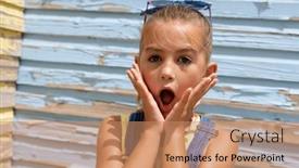  Presentation with childhood - Presentation enhanced with portrait-of-surprised-biracial-girl background and a coral colored foreground