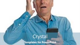  Presentation with old man - Slide deck enhanced with portrait-of-surprised-old-man background and a teal colored foreground