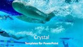  Presentation with racing - PPT layouts featuring portrait-of-swimmers-racing background and a teal colored foreground
