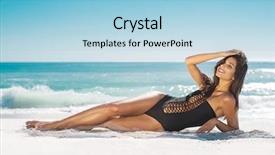  Presentation with strong black woman - Presentation theme consisting of portrait of tanned girl lying background and a light blue colored foreground