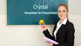  Presentation with teacher professional development - Presentation consisting of teachers apple - portrait of teacher woman near background and a ocean colored foreground