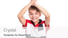  Presentation with child teen - Slide set consisting of portrait-of-teen-boy-happy background and a white colored foreground