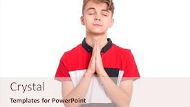  Presentation with child teen - Colorful presentation enhanced with portrait-of-teen-boy-praying backdrop and a lemonade colored foreground
