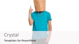  Presentation with child teen - Presentation featuring portrait of teen boy with paper bag over head pointing hands away at copyspace - has an idea isolated on white background child pointing finger up at something background and a white colored foreground