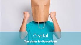  Presentation with paper making - Amazing PPT theme having portrait of teen boy with paper bag over head showing winning gesture successful and celebrating victory triumphant child making win sign teenager cover head with bag isolated on white background backdrop and a teal colored foreground