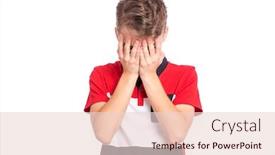  Presentation with sad teen - Slides having portrait-of-teen-boy background and a lemonade colored foreground