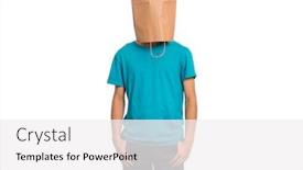  Presentation with paper bag - Beautiful PPT theme featuring portrait-of-teen-boy backdrop and a white colored foreground