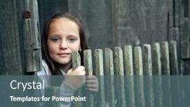  Presentation with rural - Slide deck consisting of portrait-of-teen-girl-over background and a ocean colored foreground