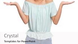  Presentation with child teen - Presentation consisting of portrait of teen girl showing helpless gesture with arm and hands - i do not know beautiful teenager isolated on white background shrugging confused child making helpless sign looking at camera background and a white colored foreground