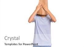  Presentation with paper bag - Slide deck having portrait-of-teen-girl background and a white colored foreground