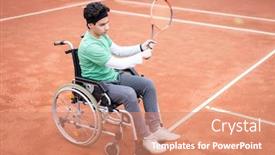  Presentation with wheelchair - Amazing presentation theme having portrait-of-teenage-boy backdrop and a coral colored foreground