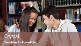  Presentation with teenage girl - Audience pleasing PPT theme consisting of portrait of teenage girl holding backdrop and a tawny brown colored foreground