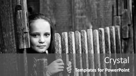  Presentation with teenage girl - PPT theme enhanced with portrait-of-teenage-girl-standing background and a gray colored foreground