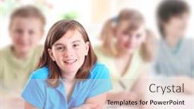  Presentation with teenage - Colorful theme enhanced with portrait-of-teenage-girl backdrop and a lemonade colored foreground