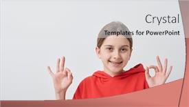  Presentation with teenage girl - Colorful PPT theme enhanced with portrait-of-teenage-girl backdrop and a white colored foreground