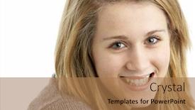  Presentation with teenage girl - Cool new presentation theme with portrait-of-teenage-girl backdrop and a coral colored foreground