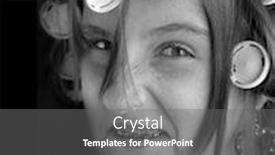  Presentation with teenage girl - Presentation theme consisting of portrait-of-teenage-girl background and a gray colored foreground