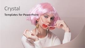  Presentation with pastel color - Amazing slides having portrait-of-teenage-model backdrop and a lemonade colored foreground