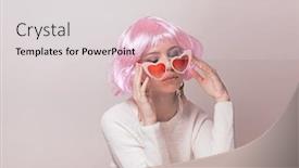  Presentation with hair color - Audience pleasing slides consisting of portrait-of-teenage-model backdrop and a lemonade colored foreground