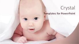  Presentation with bed - PPT theme enhanced with portrait-of-the-child background and a sky blue colored foreground