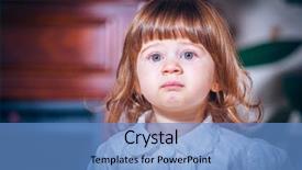  Presentation with child nurture - Audience pleasing theme consisting of portrait of the crying child backdrop and a teal colored foreground