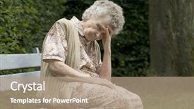  Presentation with elderly - Colorful slides enhanced with portrait of the elderly woman backdrop and a coral colored foreground