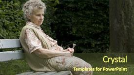  Presentation with elderly depression - PPT theme consisting of portrait of the elderly woman background and a tawny brown colored foreground