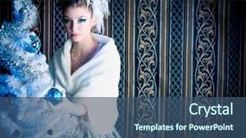  Presentation with vintage christmas - Slide deck consisting of portrait of the elegant woman posing with christmas tree over vintage background background and a ocean colored foreground