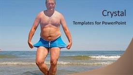  Presentation with stroke - Beautiful PPT theme featuring portrait of the fat man backdrop and a light blue colored foreground