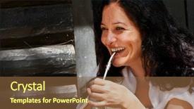  Presentation with latin america cinema - Amazing presentation having american woman drinking a mate backdrop and a tawny brown colored foreground