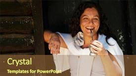  Presentation with latin america cinema - Presentation theme consisting of american woman drinking a mate background and a tawny brown colored foreground