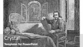  Presentation with abraham - Presentation design with portrait-of-the-pharmacist-abraham background and a dark gray colored foreground