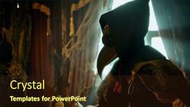  Presentation with atmosphere - Cool new presentation design with portrait of the plague doctor at his house in the atmosphere of mysticism historical reenactment halloween backdrop and a wine colored foreground