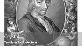  Presentation with hearts - Presentation theme featuring portrait-of-the-printmaker-painter background and a gray colored foreground