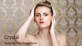  Presentation with bride - Audience pleasing slide set consisting of portrait of the young beautiful bride backdrop and a coral colored foreground