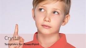  Presentation with good - Slides with portrait-of-thinking-boy background and a coral colored foreground